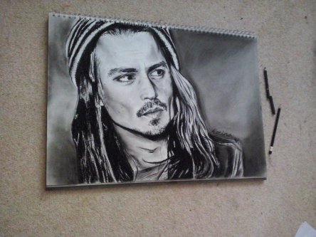 Original A2 Johnny Depp Drawing