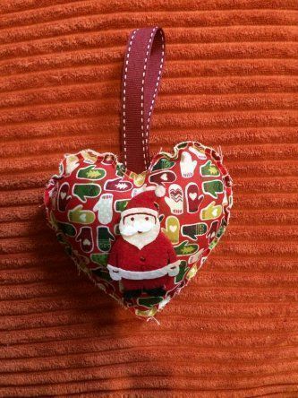 Father Christmas Heart shaped door hanger
