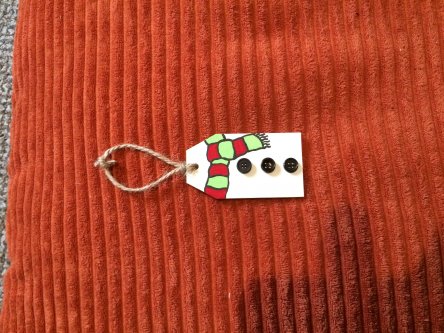 Wooden snowman tags