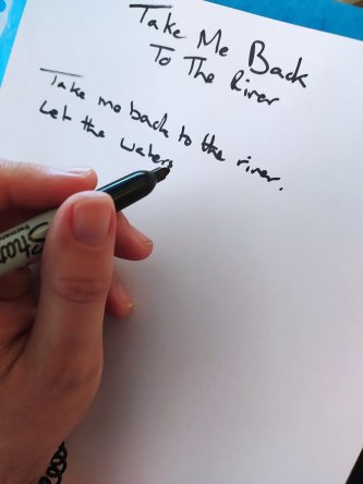 Hand Written Lyrics Sheet