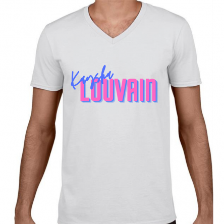 White V-Neck (Pink Logo)