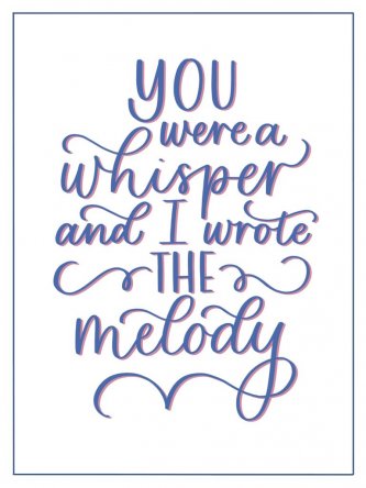 'Child' lyric art - 'You were a whisper and I wrote the melody'