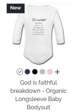GOD IS FAITHFUL BABY BODY SUIT