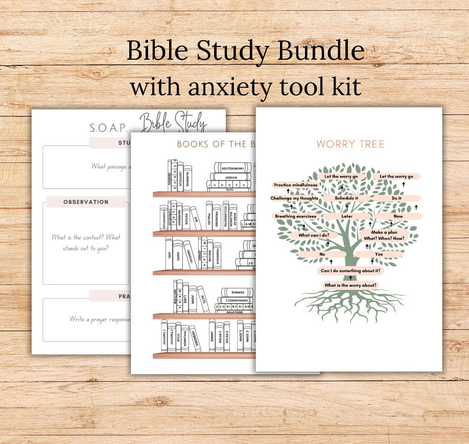 Bible Study and Anxiety Tool Kit (printable)