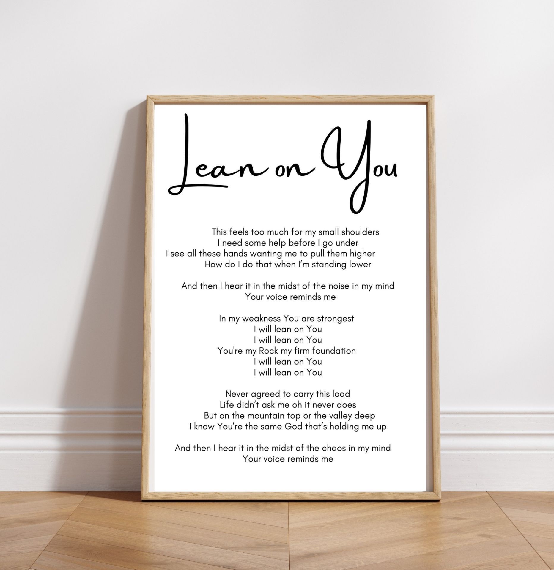 A4 Framed Lyric Artwork