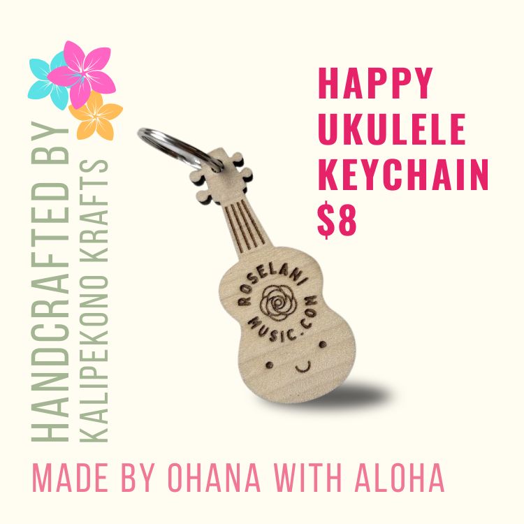 Happy Ukulele Keychain