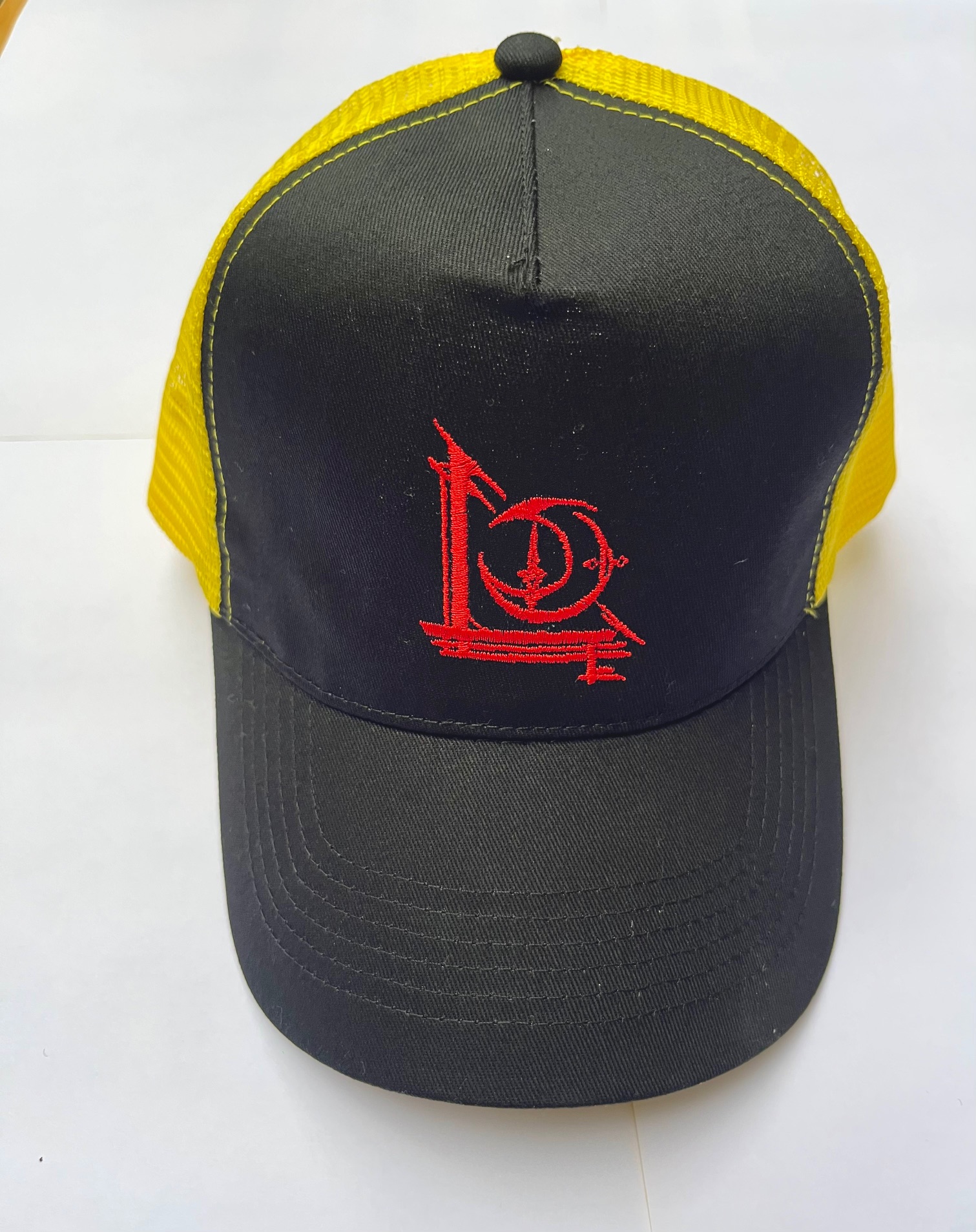 L&TD 'Sigil' Logo Snapback Trucker Cap  - Red on Black/Yellow Cap