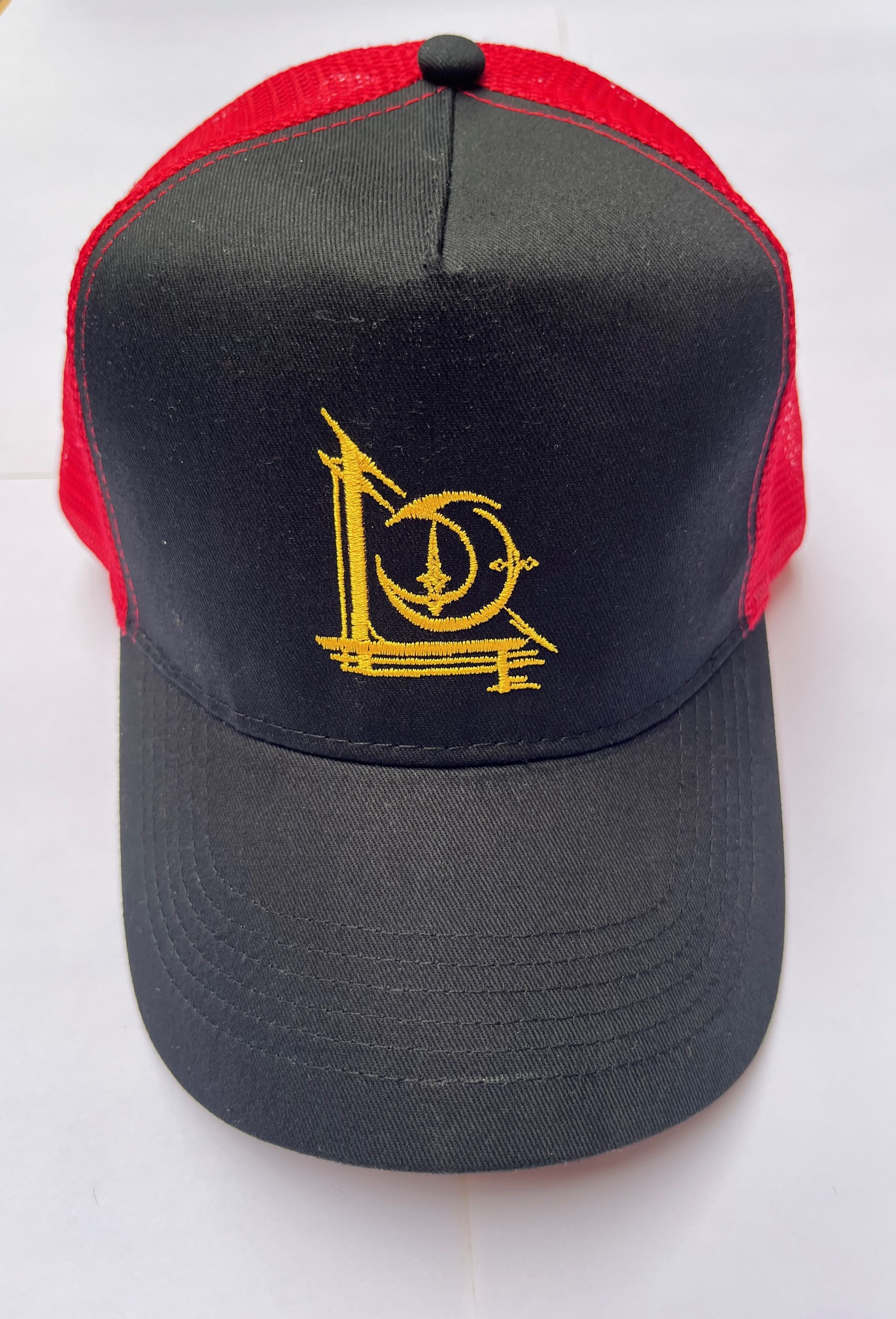 L&TD 'Sigil' Logo Snapback Trucker Cap – Yellow on Black/Red Cap