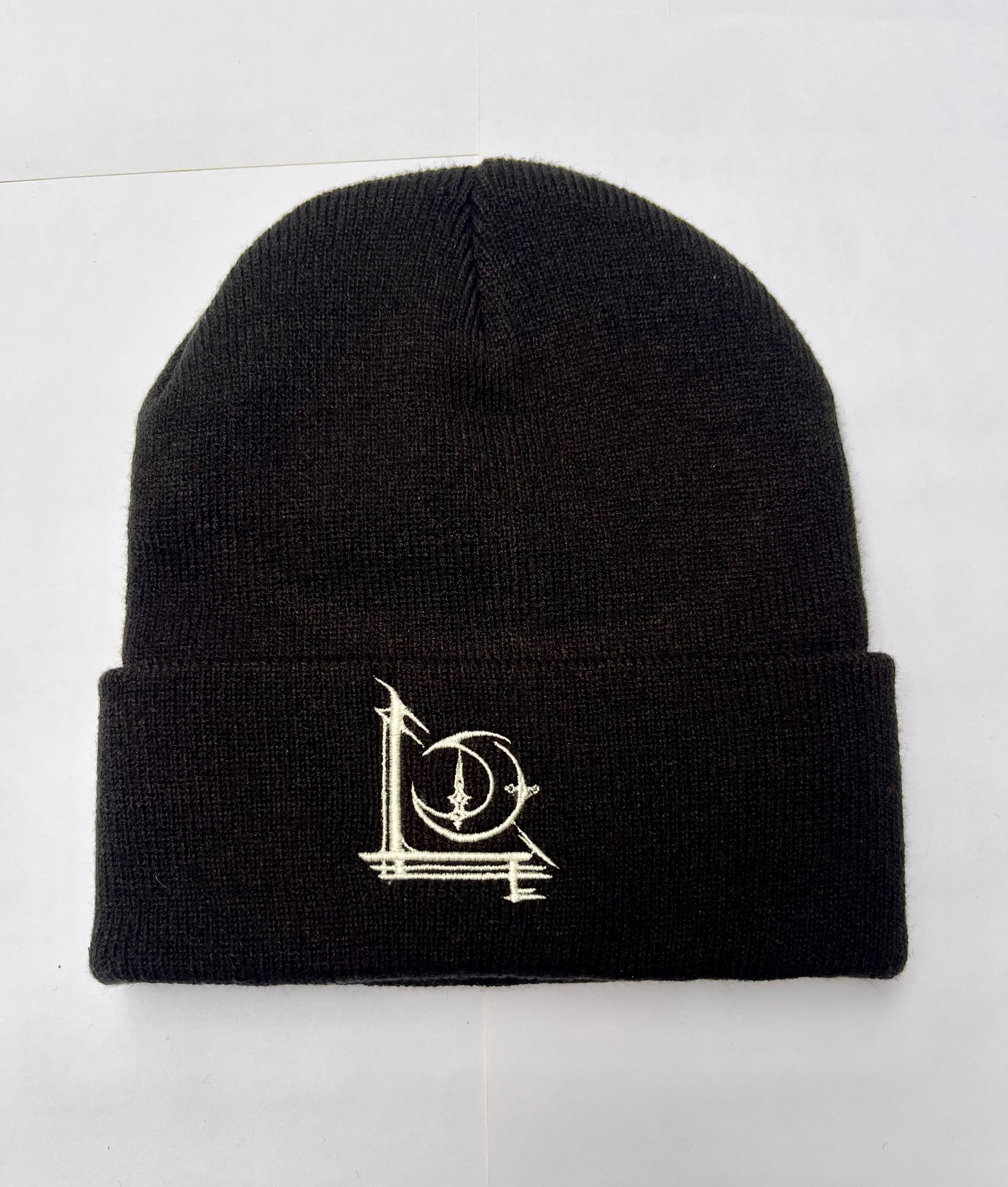 L&TD Sigil Beanie - White on Black