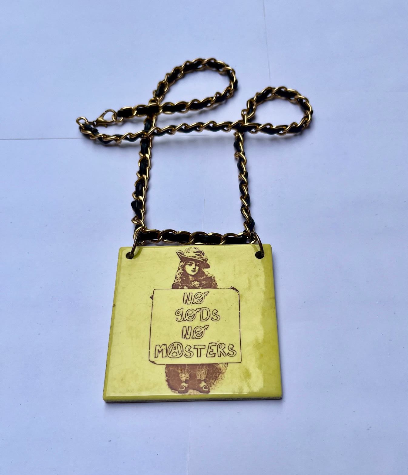 'No Gods No Masters' Tile Chain Necklace 