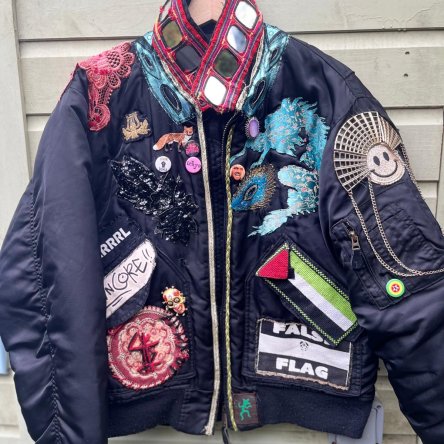 Design collaboration of a bespoke Bomber Jacket with Britt 